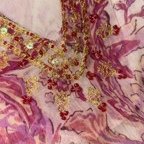 Bob Mackie Studio 💯 % Silk Blouse w/Embroidery Size: 14 Womens - Picture 15 of 15